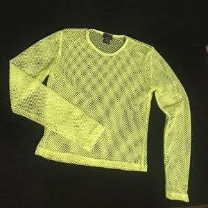 Retro 80’s style fishnet‎ blouse.